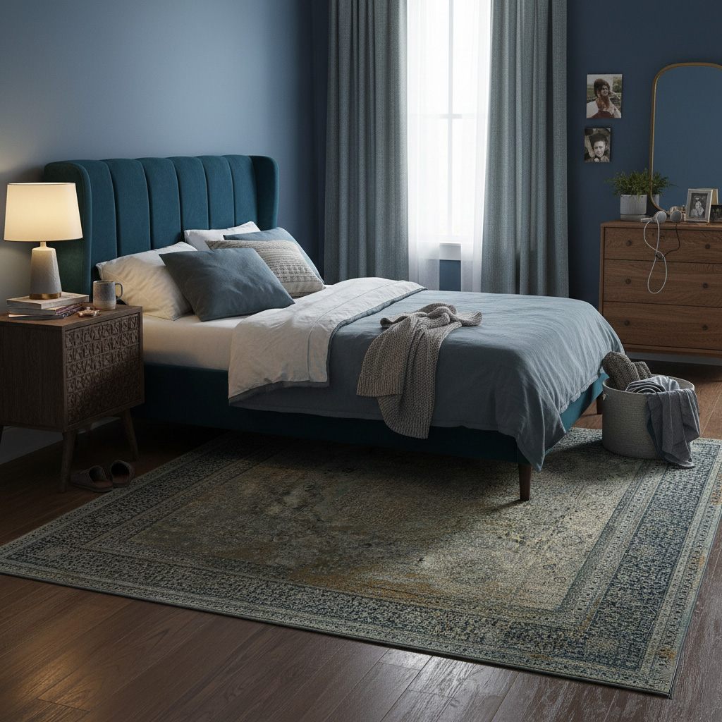 Dywan Omega Mamluk Dark Blue Kwadrat - obrazek 3